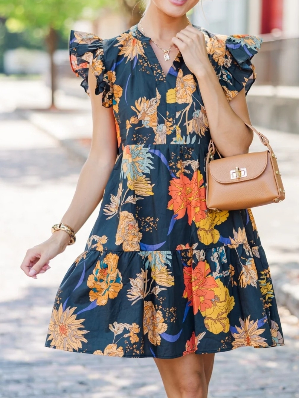 Shop The Mint At This Time Black Floral Dress
